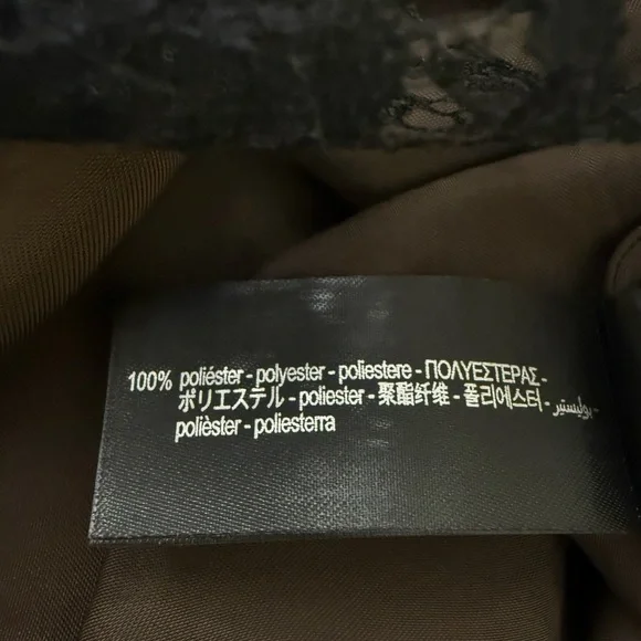 NWT Zara Asymmetric Satin Lace Dress in Black/ Brown Size M - Picture 15 of 16